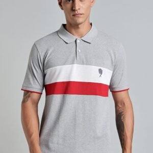 PR41 || Grey Melange || 100% Cotton Polo T-Shirt