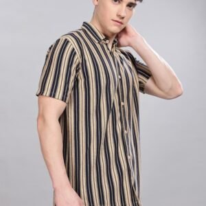 PR3 Shirts 008 – HS Yellow Stripes || Half Sleeve Shirt