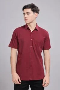 PR3 Shirts 003 – Maroon || Half Sleeve Shirt