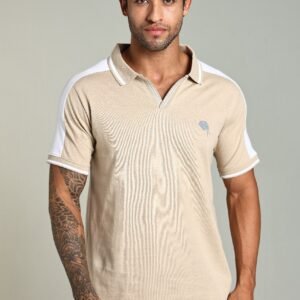 PR43 || BEIGE || 100% Cotton Polo T-Shirt