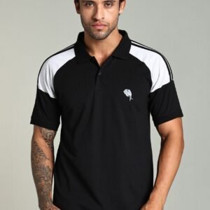 PR43 || BLACK || 100% Cotton Polo T-Shirt