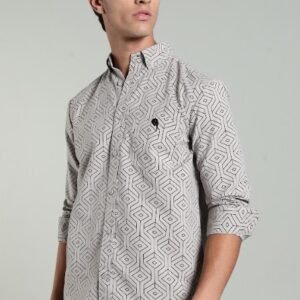 LS 002||Grey Printed|| Full Sleeve Shirt