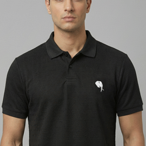 PR45|| Black|| 100% Cotton Polo T-Shirt