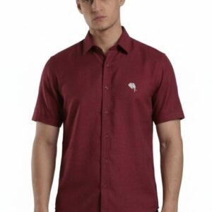 TS001||MAROON||Half Sleeve Shirts || 100% Cotton